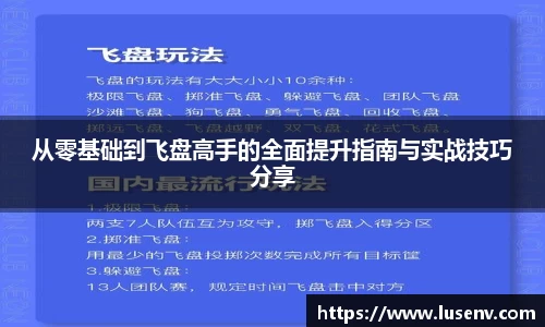 从零基础到飞盘高手的全面提升指南与实战技巧分享
