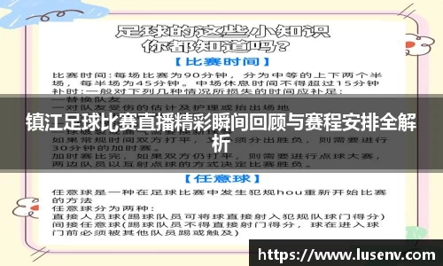 镇江足球比赛直播精彩瞬间回顾与赛程安排全解析