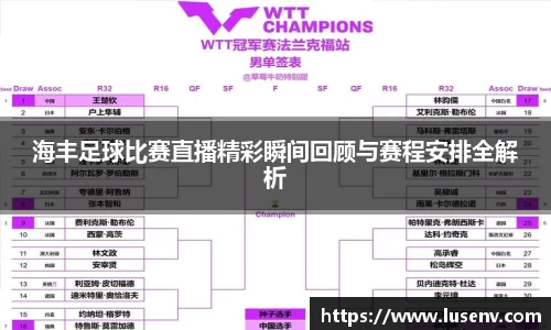 海丰足球比赛直播精彩瞬间回顾与赛程安排全解析